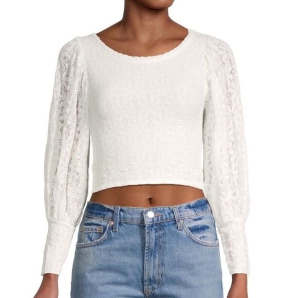 NWT Free People cropped long sleeves top M - Picture 1 of 12
